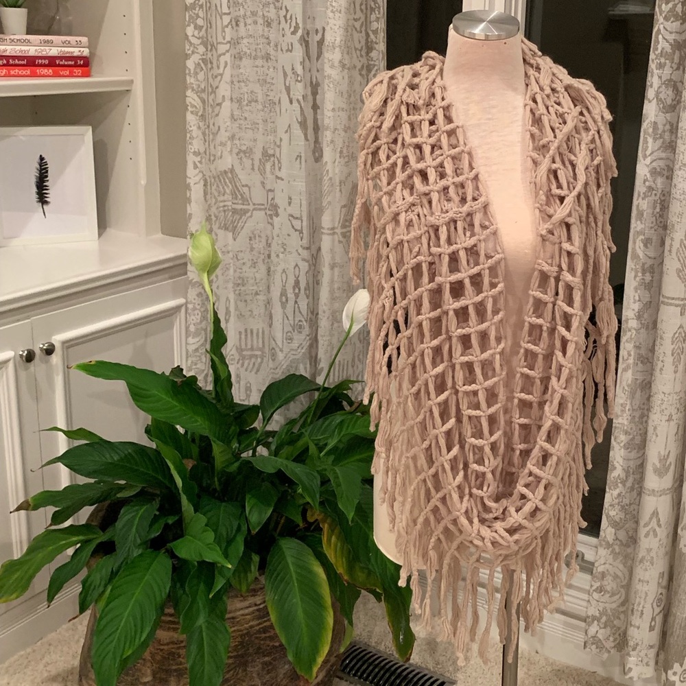 Taupe netted scarf